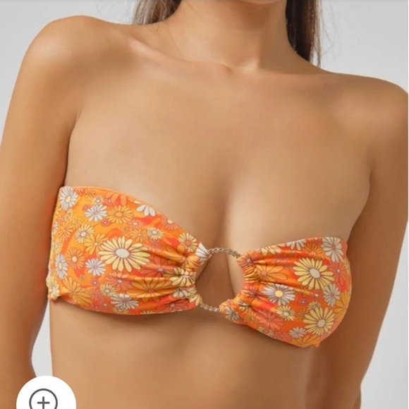NWT Mahina Swim Floral Bandeau Bikini Top XS Handmade in Bali - Picture 8 of 9